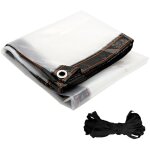 B�che imperm�able transparente avec oeillets 4x2m mat�riau pvc pliable d'ext�rieur �tanche, ind�chirable ...