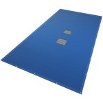 Bache piscine rectangulaire double couche en polyethylene 160 gr / m2 avec filet ecoulement 4x9m bleue ...