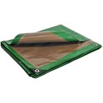 B�che de protection 6x10 m hq250mu verte et marron - haute performance - b�che �tanche - r�sistance anti ...