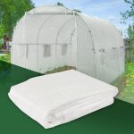 Ecd germany b�che de rechange pour serre de jardin tunnel 6m�, plastique 135g / m�, 3x2x2 m blanc, fermeture ...