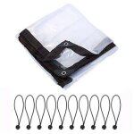 Bche transparente avec oeillets - bche impermable - 2 m x 3 m - en plastique avec lastique de serrage ...