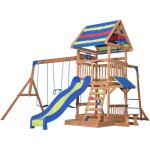 Northbrook aire de jeux en bois aire de jeux extrieur avec balanoires / toboggan / bac de sable / mur ...