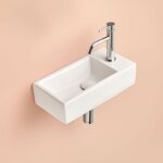 Bder boutique - lave - main suspendu rectangulaire en cramique mini blanc 40. 5 x 21 cm