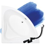 Badland - baignoire bain d'angle 120x120, siphon de bain et pieds (support) - set 3en1 - fabriqu� en ...