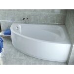 Badland - baignoire bain d'angle 140x80 droite avec tablier en acrylique, siphon de bain et pieds (support) ...