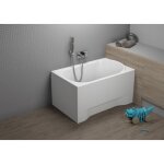 Badland - baignoire rectangulaire 100x65 avec tablier en acrylique, siphon de bain et pieds (support) ...