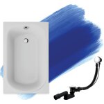 Badland - baignoire rectangulaire 110x70, siphon de bain et pieds (support) - set 3en1 - fabriqu� en ...