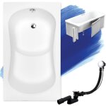 Badland - baignoire rectangulaire 120x70 avec des panneaux en polystyr�ne, siphon de bain et pieds (support) ...