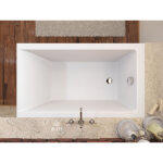 Badland - baignoire rectangulaire 120x70 avec tablier en acrylique, siphon de bain et pieds (support) ...