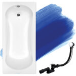 Badland - baignoire rectangulaire 130x70, siphon de bain et pieds (support) - set 3en1 - fabriqu� en ...