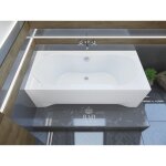 Badland - baignoire rectangulaire 170x80 avec tablier en acrylique, siphon de bain et pieds (support) ...