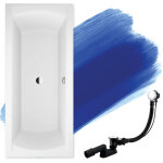 Badland - baignoire rectangulaire 190x90, siphon de bain et pieds (support) - set 3en1 - fabriqu� en ...