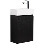 Badplaats - meuble lave - mains angela 40 x 22 cm noir - armoire de rangement