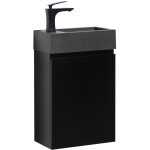 Meuble lave - mains angela 40 x 22 cm noir mat, noir lavabo - armo