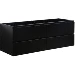 Meuble sous lavabo angela 140cm - badplaats - noir mat - armoire