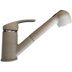 Bagnoclic - miscelatore cucina colore marmo beige / bianco, con doccia estraibile