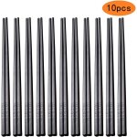 Baguettes 10 paires de baguettes en fibre de verre baguettes noires japonaises pour plats asiatiques