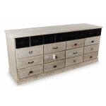 Bahut 20 tiroirs - bois - blanc - d�coration d'autrefois