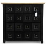 Decoration d ? autrefois - bahut grainetier 16 tiroirs - bois - mdf - noir - d�coration d'autrefois
