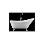 Baignoire ancienne sur pieds balmain blanche 161 cm pieds d'aigle chroms