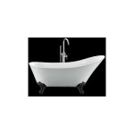 Baignoire ancienne sur pieds balmain blanche 161 cm pieds d'aigle noirs Baignoire ancienne sur pieds balmain blanche 161 cm pieds d'aigle noirs