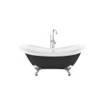 Rogier&mothes - baignoire ancienne sur pieds darlington noire 175 cm pieds d'aigle chroms