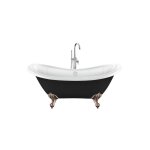 Rogier&mothes - baignoire ancienne sur pieds darlington noire 175 cm pieds d'aigle cuivre rouge vieilli ...