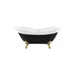 Baignoire ancienne sur pieds darlington noire 175 cm pieds d'aigle dors