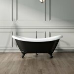 Baignoire ancienne sur pieds darlington noire 175 cm pieds d'aigle noirs