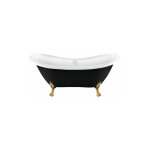 Rogier&mothes - baignoire ancienne sur pieds darlington noire 175 cm pieds de lion dors