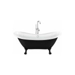 Baignoire ancienne sur pieds darlington noire 175 cm pieds de lion noirs