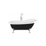 Rogier&mothes - baignoire ancienne sur pieds richmond noire 171 cm pieds de lion chromés Rogier&mothes - baignoire ancienne sur pieds richmond noire 171 cm pieds de lion chromés