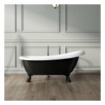 Rogier&mothes - baignoire ancienne sur pieds richmond noire 171 cm pieds de lion noirs