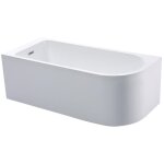 Baignoire d'angle - 201l - 150 x 75 x 58 cm - blanche - angle gauche - anika