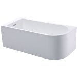 Baignoire d'angle - 201l - 150 x 75 x 58 cm - blanche - angle gauche - anika