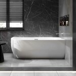 Bernstein - baignoire d'angle design acrylique pour salle de bain, isolation thermique - montage droite ...