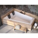 Otitec - baignoire asym�trique blanche encastr�e - intima duo slim - 180 x 125 - gauche