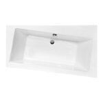 Otitec - baignoire asym�trique droite - infinity - 160 x 100 - avec tablier - repose t�te offert - blanc ...