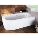Otitec - baignoire asym�trique droite - avec tablier blanc - repose t�te offert - avita - 160x75 - blanc ...