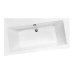 Otitec - baignoire asym�trique gauche - infinity - 150 x 90 - avec tablier - repose t�te offert - blanc ...