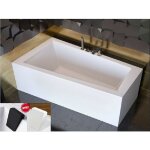 Otitec - baignoire asym�trique gauche - intima - 160x90 - avec tablier - repose t�te offert - blanc