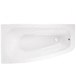 Otitec - baignoire asym�trique gauche - luna - 150 x 80 - avec tablier - repose t�te offert - blanc