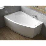 Baignoire bain d'angle 140x90 gauche avec tablier en acrylique, siphon de bain et pieds (support) - set ...
