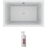 Jacob delafon - baignoire bain douche capsule profonde, 120 x 80 cm + nettoyant