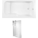 Baignoire bain douche jacob delafon malice + pare bain + tagre 170 x 90 v. droite