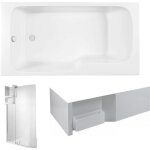 Baignoire bain douche jacob delafon malice + tablier baignoire + pare bain + tagre 170 x 90, v. gauche ...