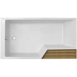 Baignoire bain douche jacob delafon neo, version gauche blanc brillant 160 x 70 / 90