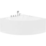 Beliani - baignoire baln�o d'angle en acrylique sanitaire blanc avec buses d'hydromassage et une capacit� ...