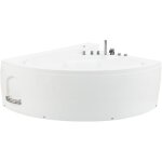 Beliani - baignoire balno d'angle de forme ovale au style contemporain en acrylique avec chromothrapie ...