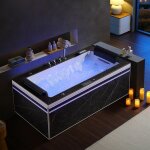Baignoire balneo th�rapeutique altess black 180 2 places archipel� - 180x90